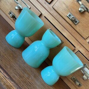 Vintage Fire King Jadeite Double Egg Cups (3)